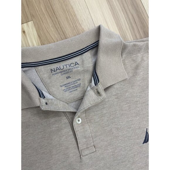 Nautica Men's Performance Deck Polo Tan XXL - Picture 5 of 6